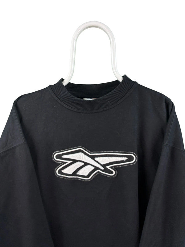 Reebok 90s front logo sweater maat M zwart heren