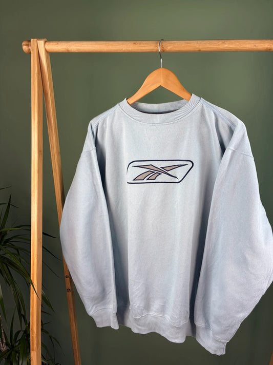 Reebok Front Logo Sweater Heren | Blauw | Maat M