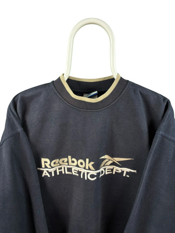 Vintage 90s Reebok sweater maat S blauw heren
