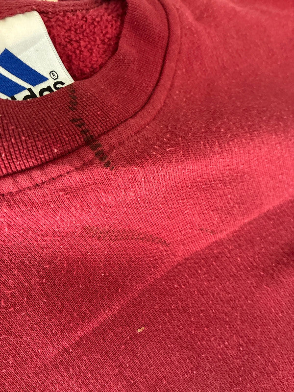 Vintage 90s Adidas sweater maat L Rood Dames