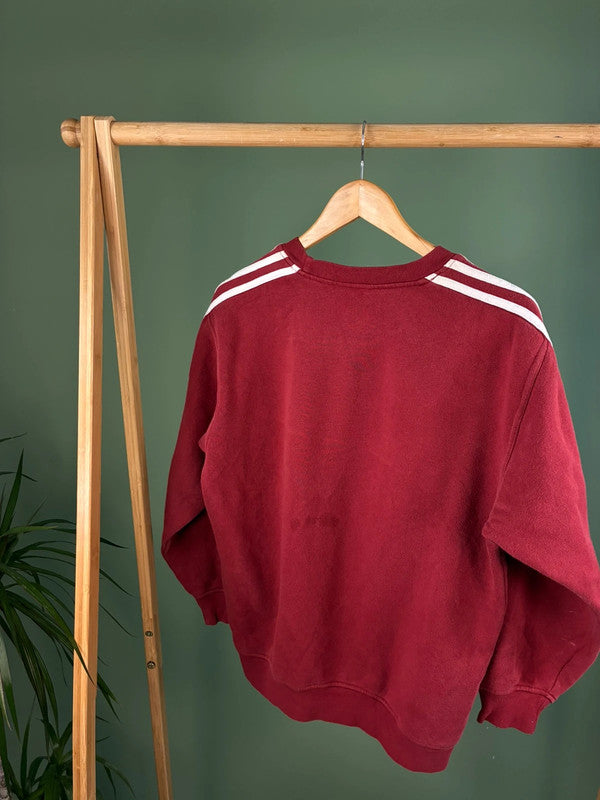 Vintage 90s Adidas sweater maat L Rood Dames