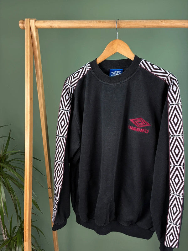 Vintage UMBRO 90s sweater maat XL zwart heren