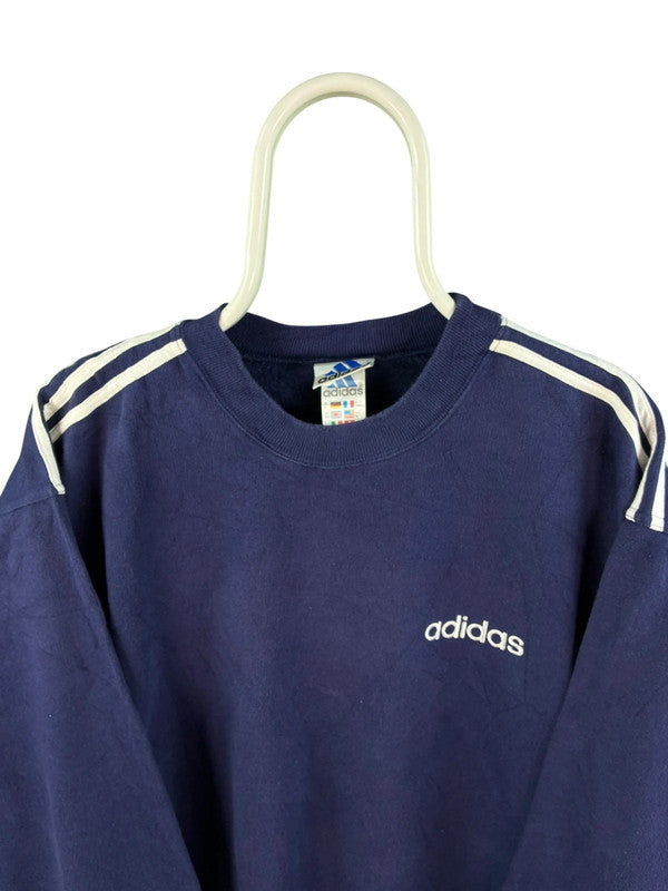 Vintage RARE Adidas 90s sweater maat M blauw heren