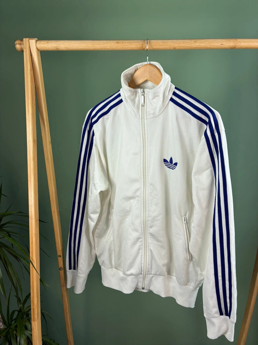 Vintage Adidas 80s zipper maat M wit heren