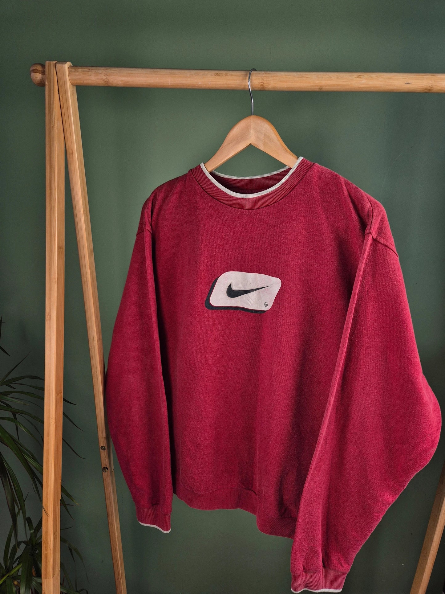 NIKE swoosh sweater L rood dames