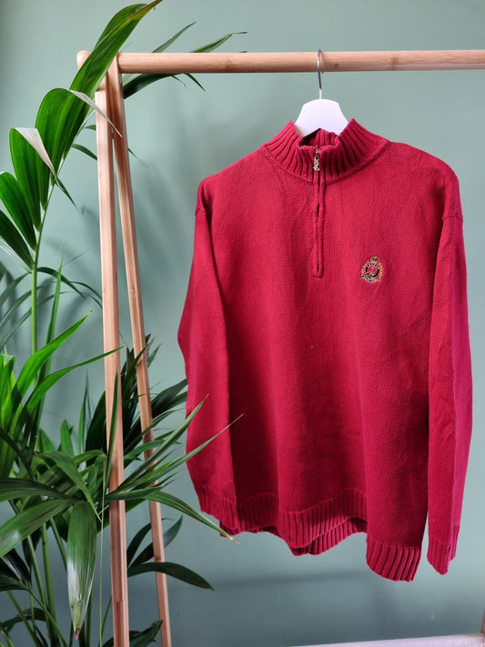 Ralph Lauren Quarter Zip Trui Heren | Rood | Maat L