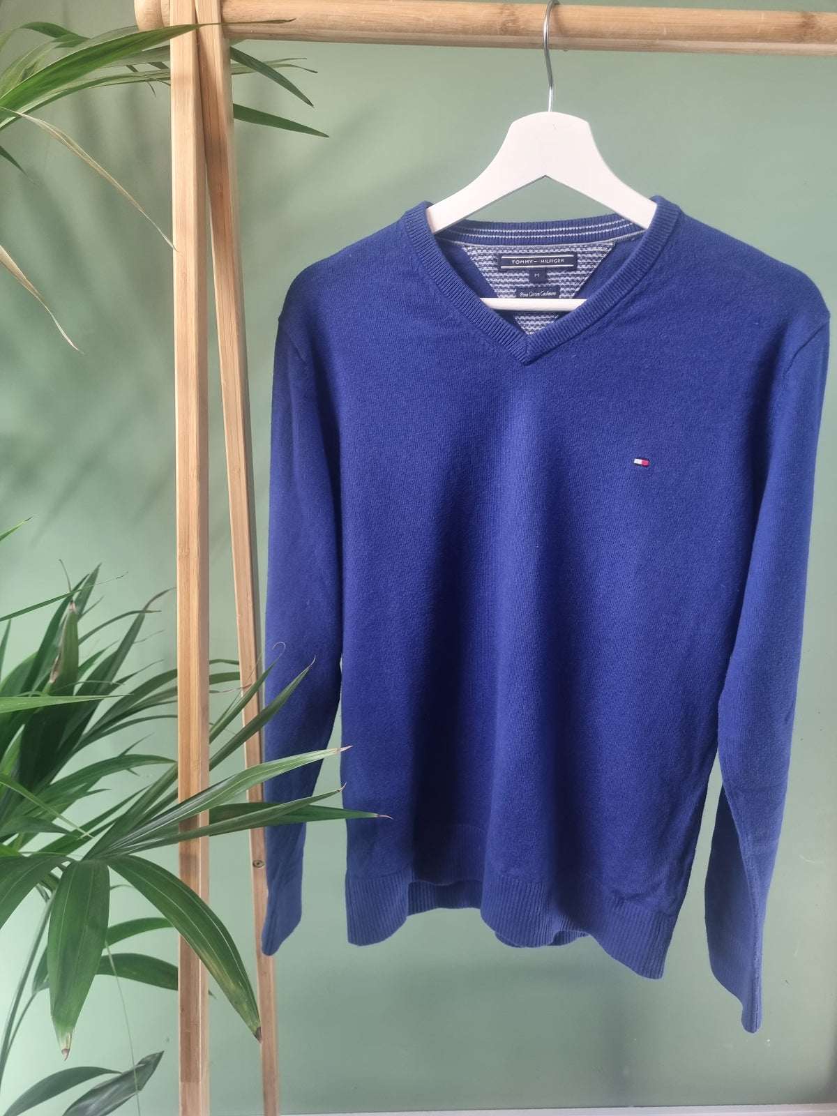 Tommy Hilfiger V-Neck Sweater Heren | Blauw | Maat M