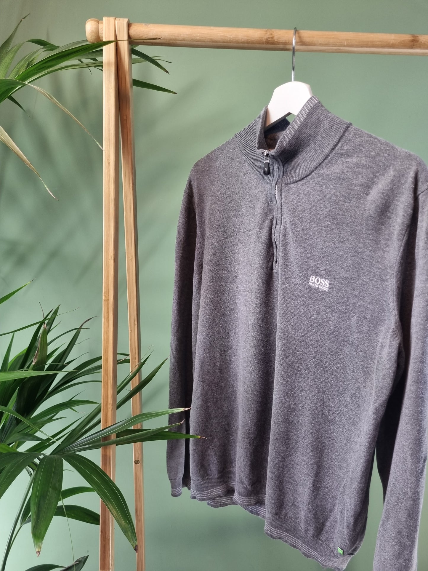 Hugo Boss Quarter Zip Trui Heren | Grijs | Maat XL