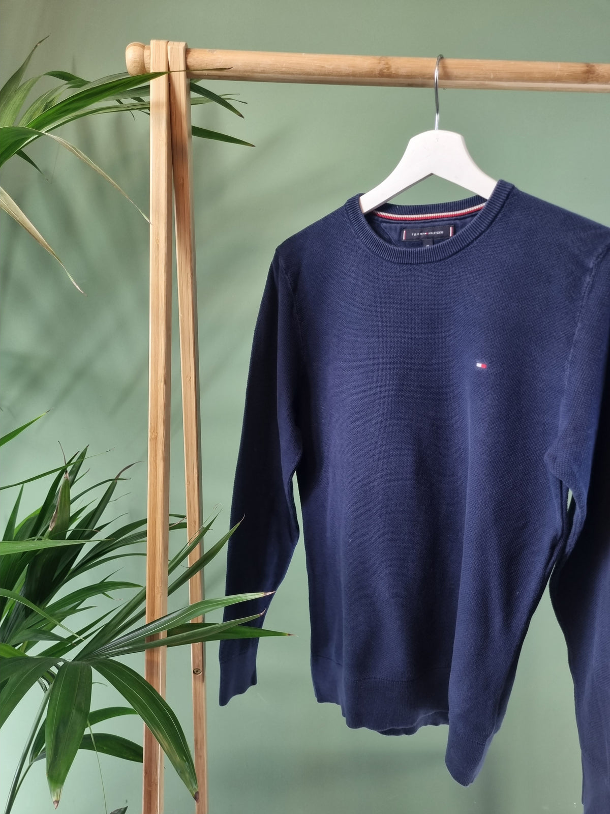 Tommy Hilfiger Chest Logo Sweater Heren | Blauw | Maat M