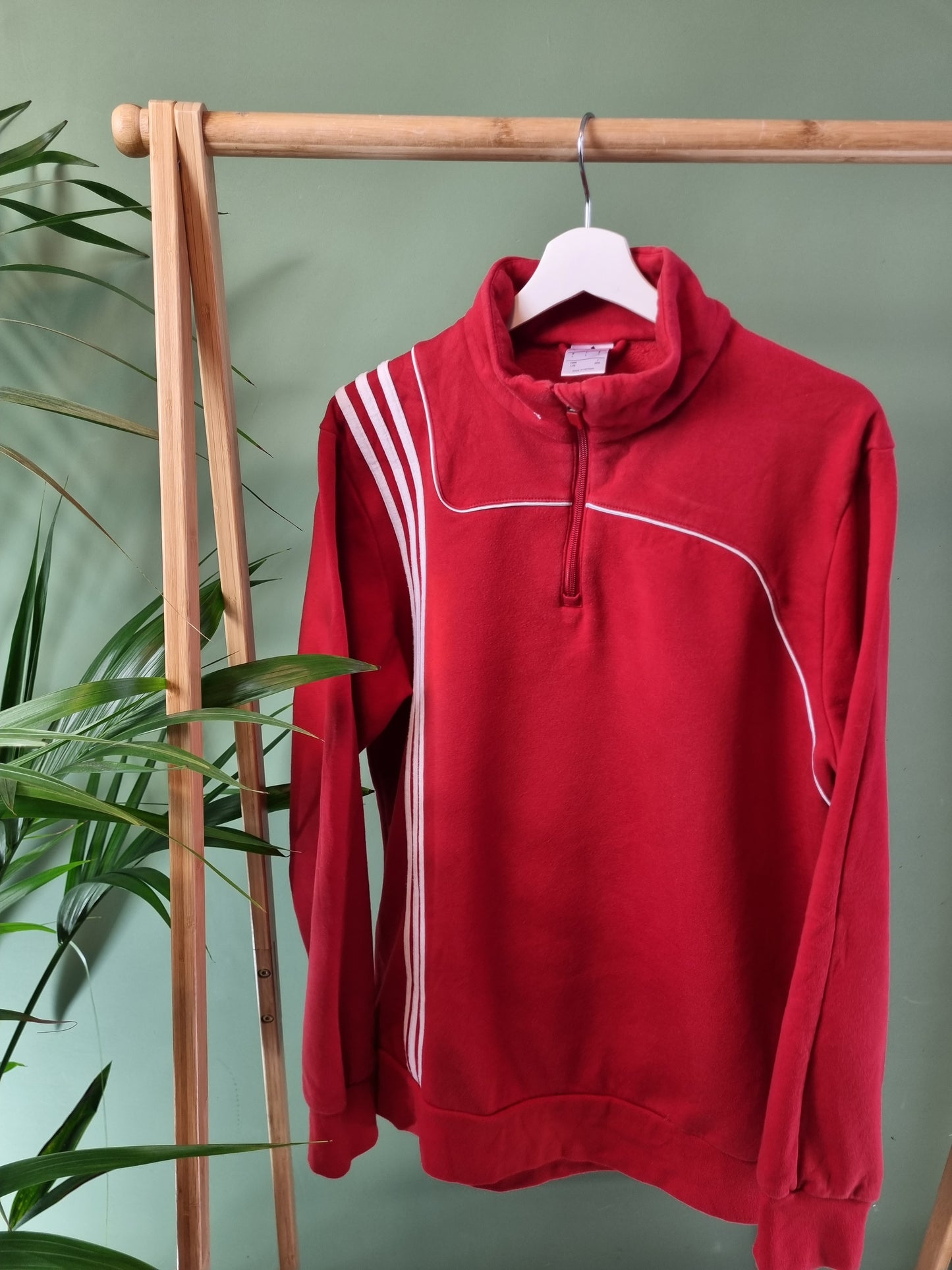 Adidas Quarter Zip Sweater Heren | Rood | Maat L