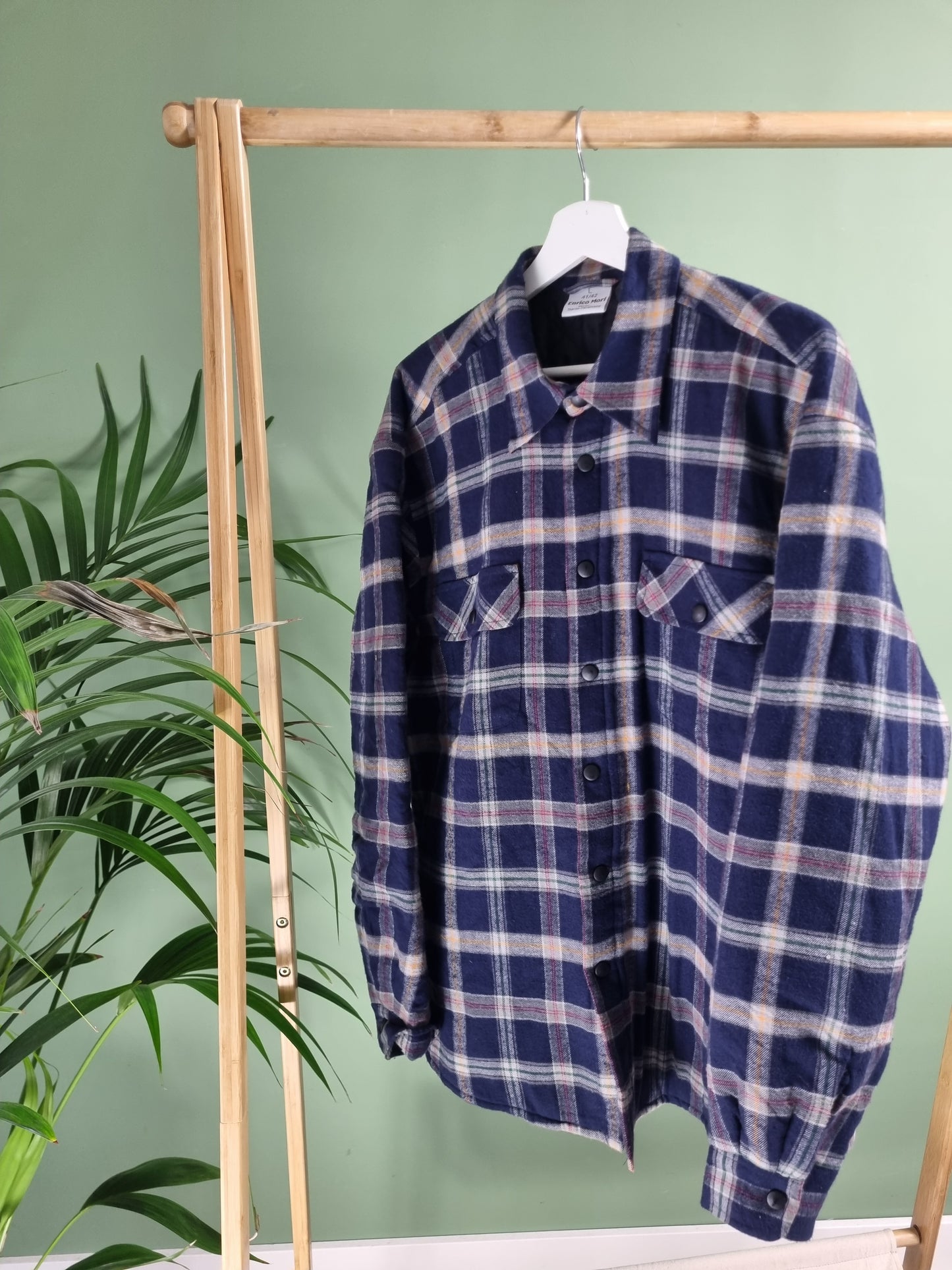Vintage padded check shirt maat L