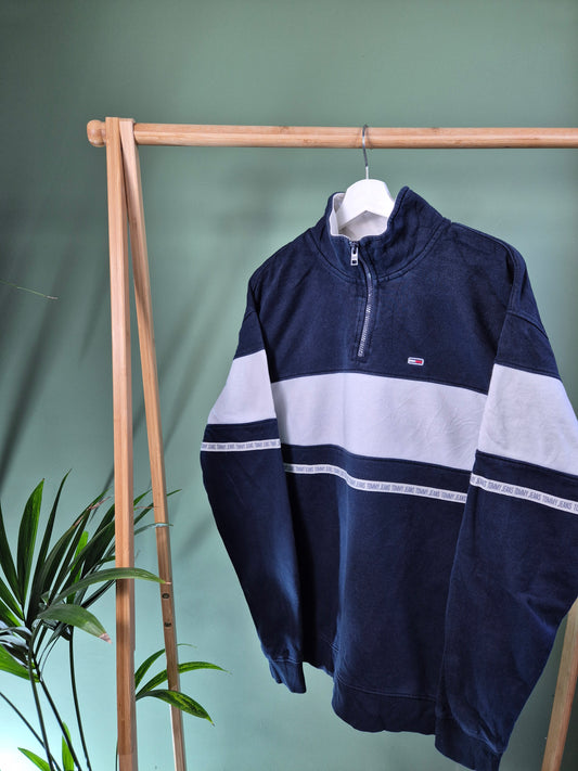 Tommy Hilfiger Quarter Zip Sweater Heren | Blauw | Maat S