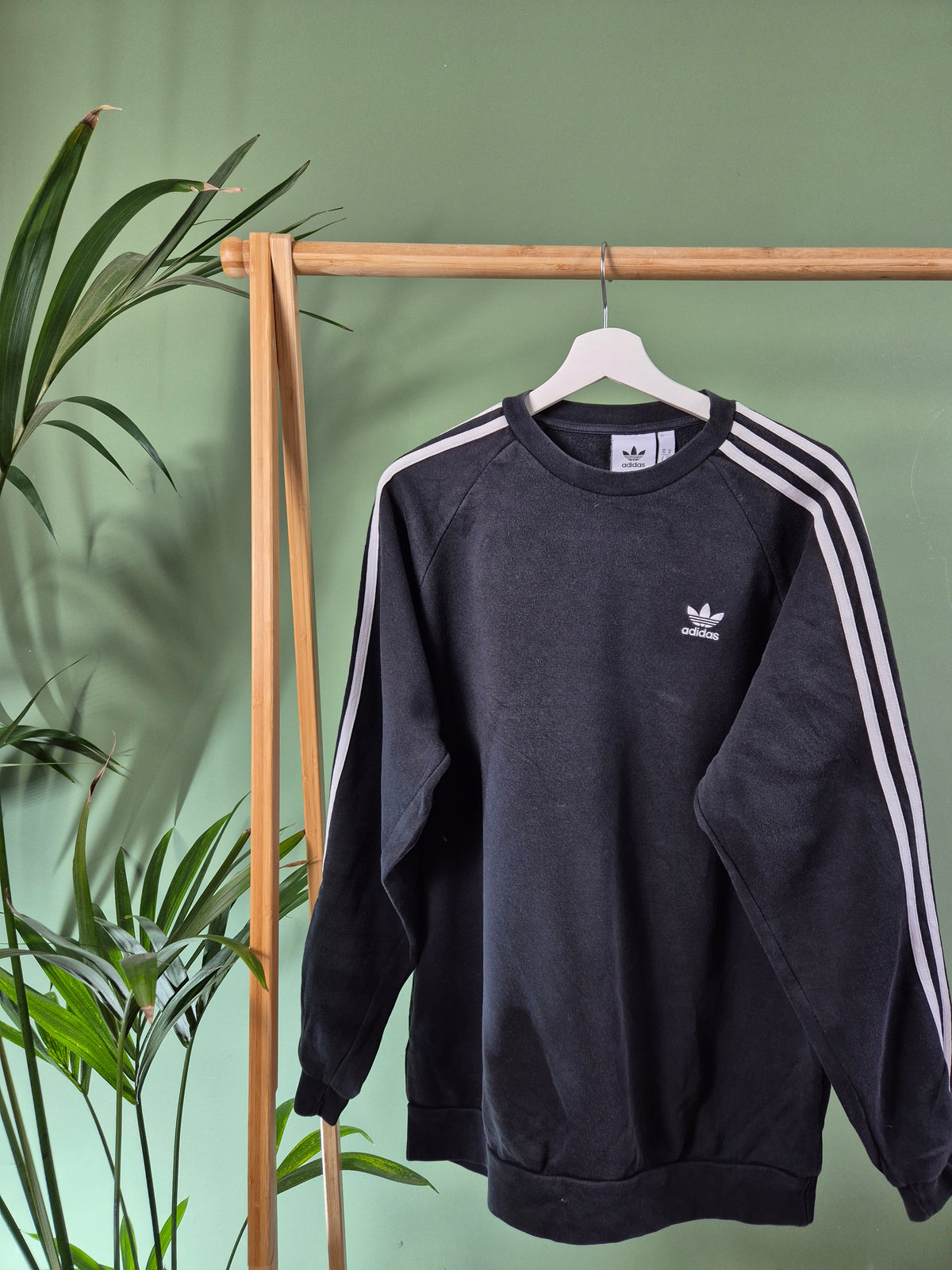 Adidas 3-Stripes Sweater Heren | Zwart | Maat M
