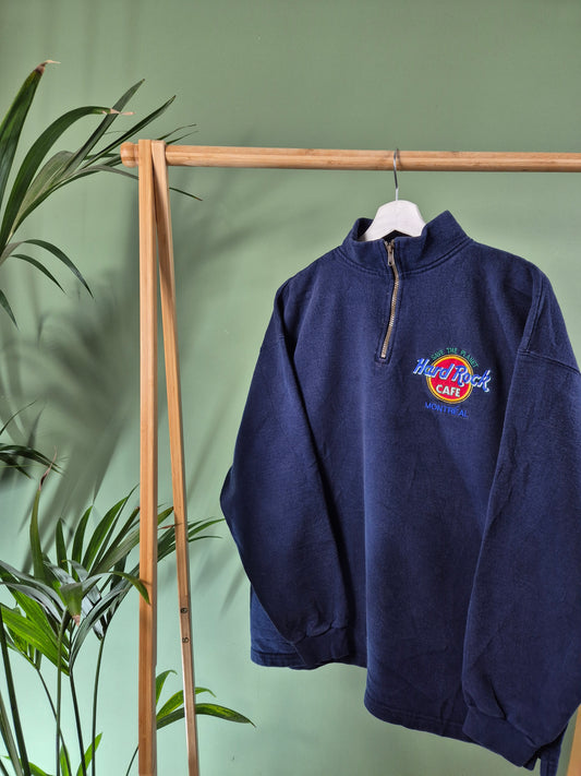 Hard Rock Cafe quarter zip sweater maat L