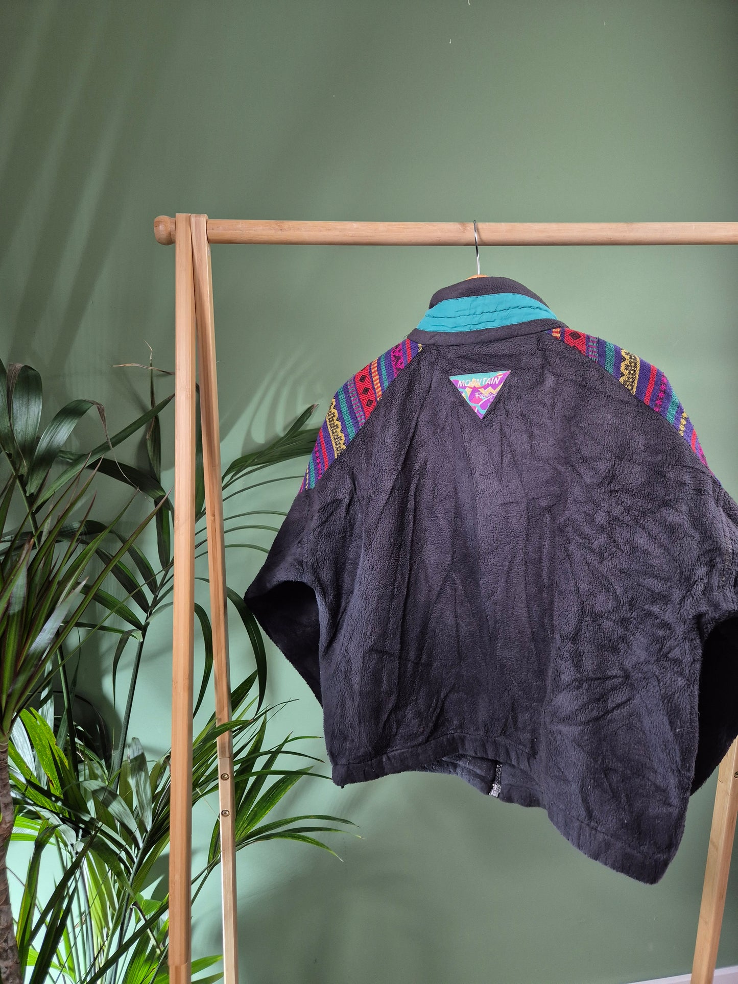 Vintage 90s crazy fleece trui maat S