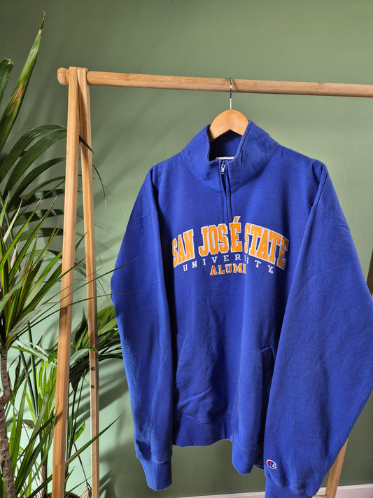 Champion Quarter Zip Sweater Heren | Blauw | XXL