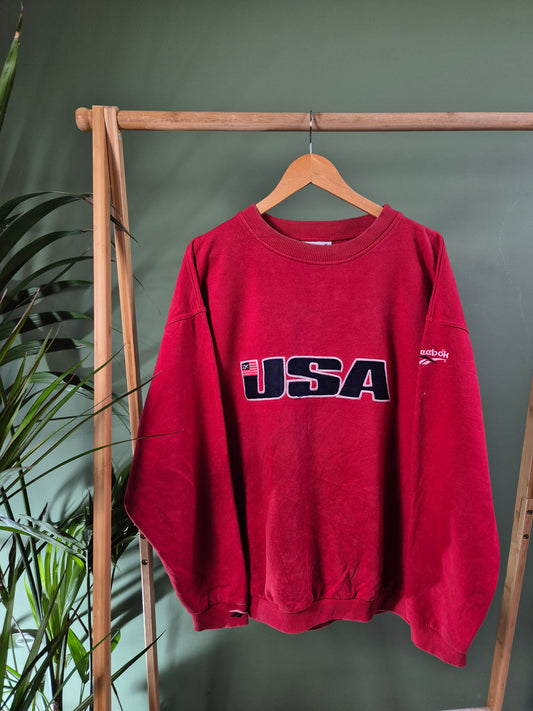 Reebok USA Sweater Heren | Rood | L