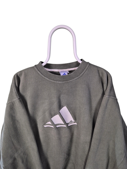 Vintage 90s adidas logo sweater maat L