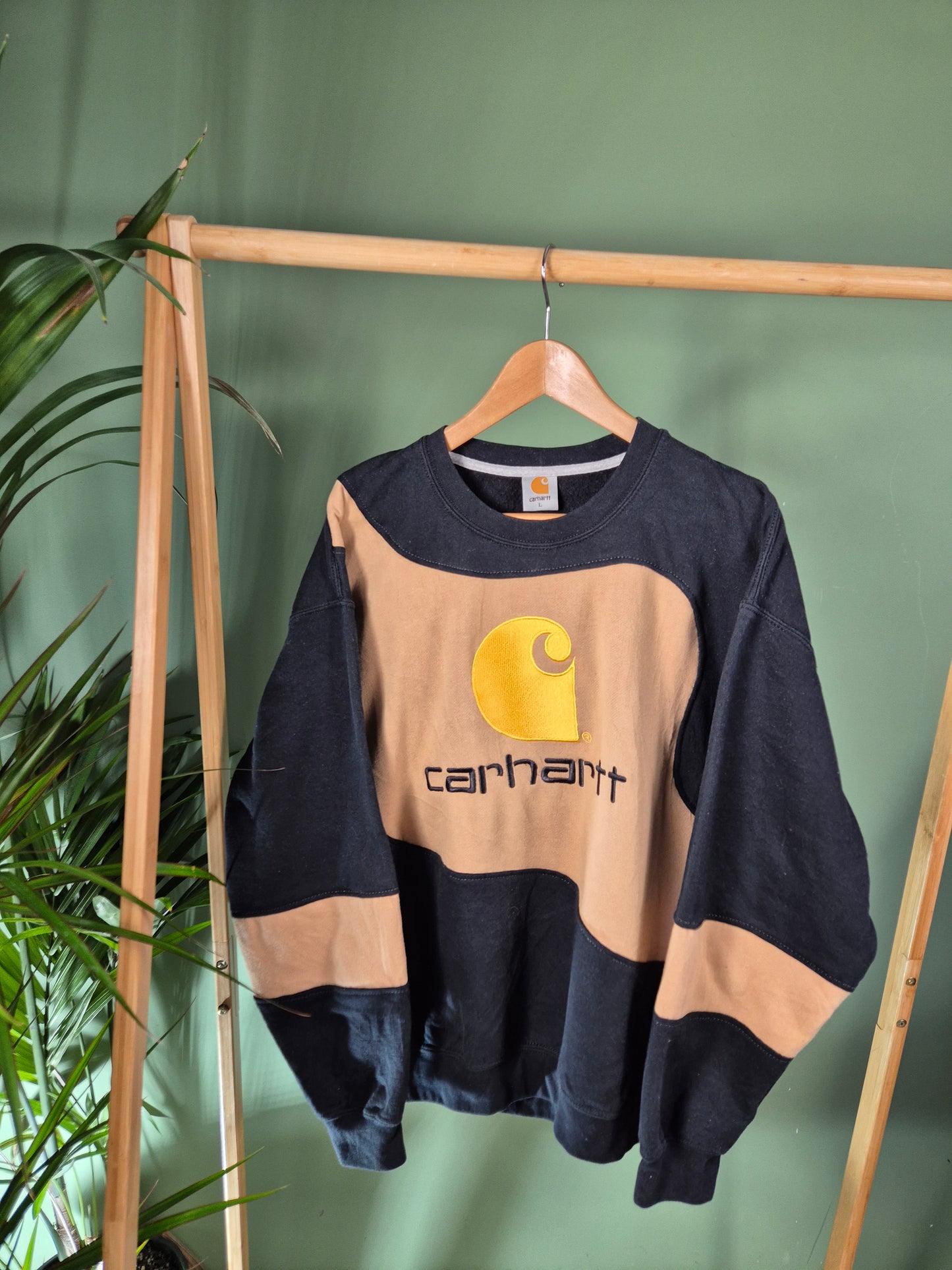Carhartt Big Logo Rework Sweater Heren | Zwart | L