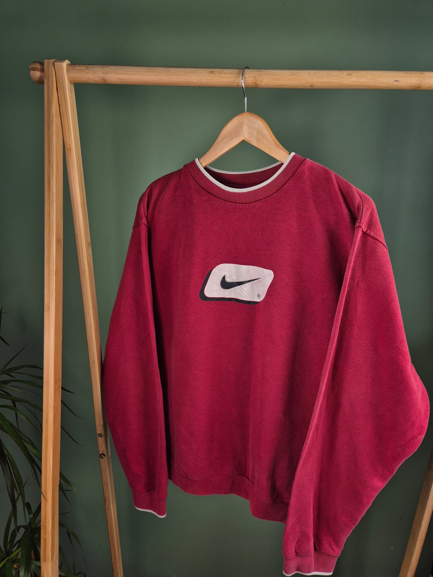 NIKE swoosh sweater L rood dames