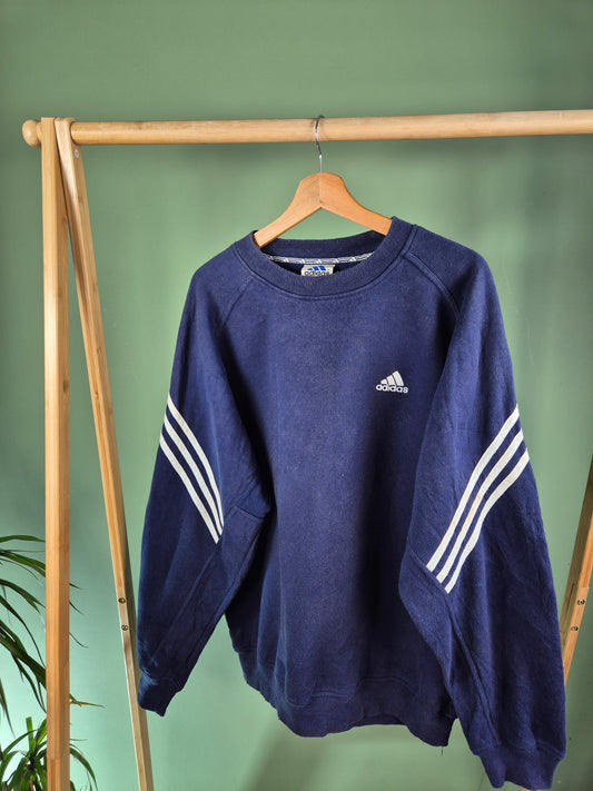 Adidas 90s 3 Stripes Sweater Heren | Blauw | Maat L