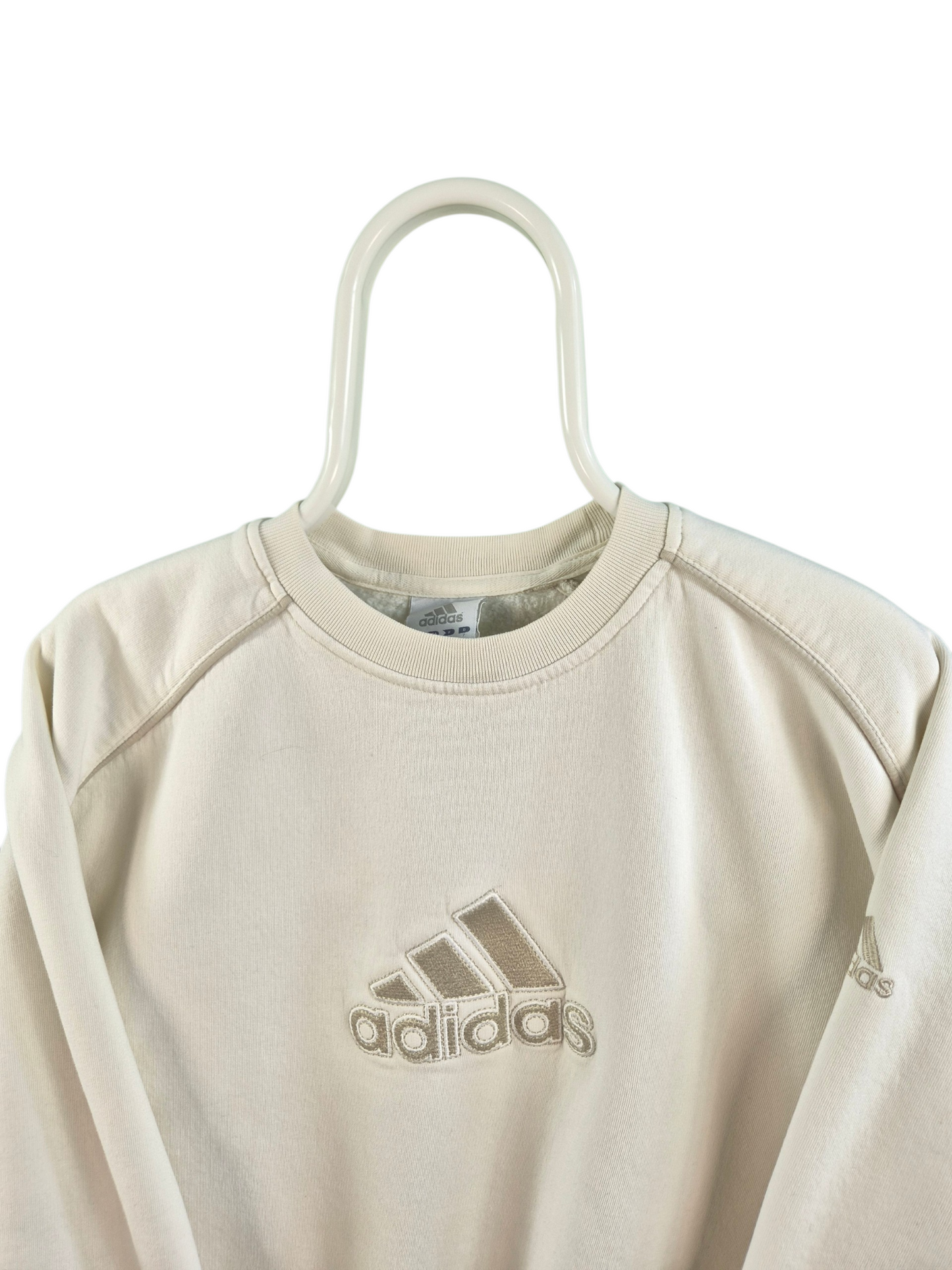 Adidas Front Logo Sweater Dames | Creme | Maat L