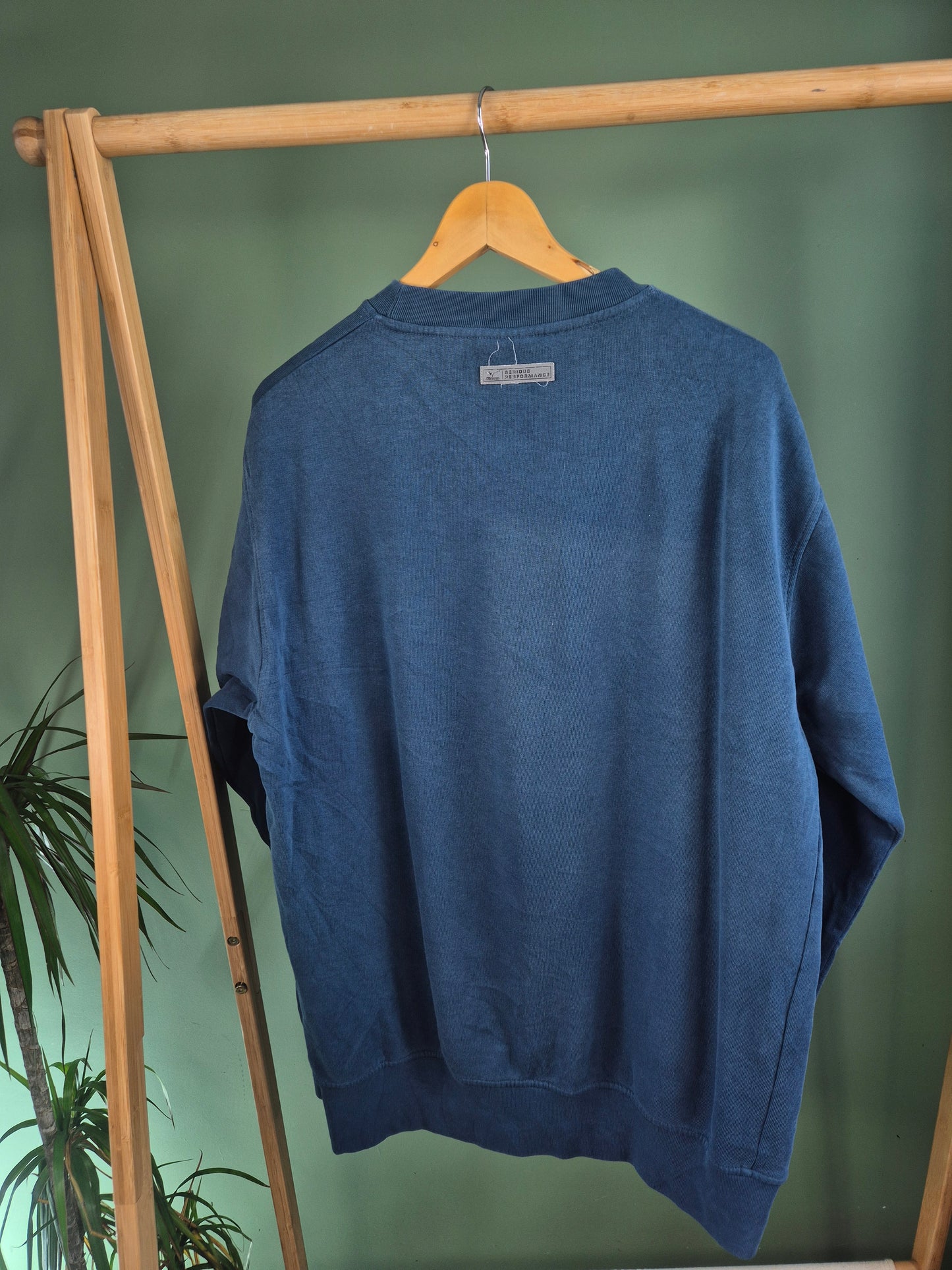 Mizuno 90s Chest Logo Sweater Heren | Blauw | Maat XL