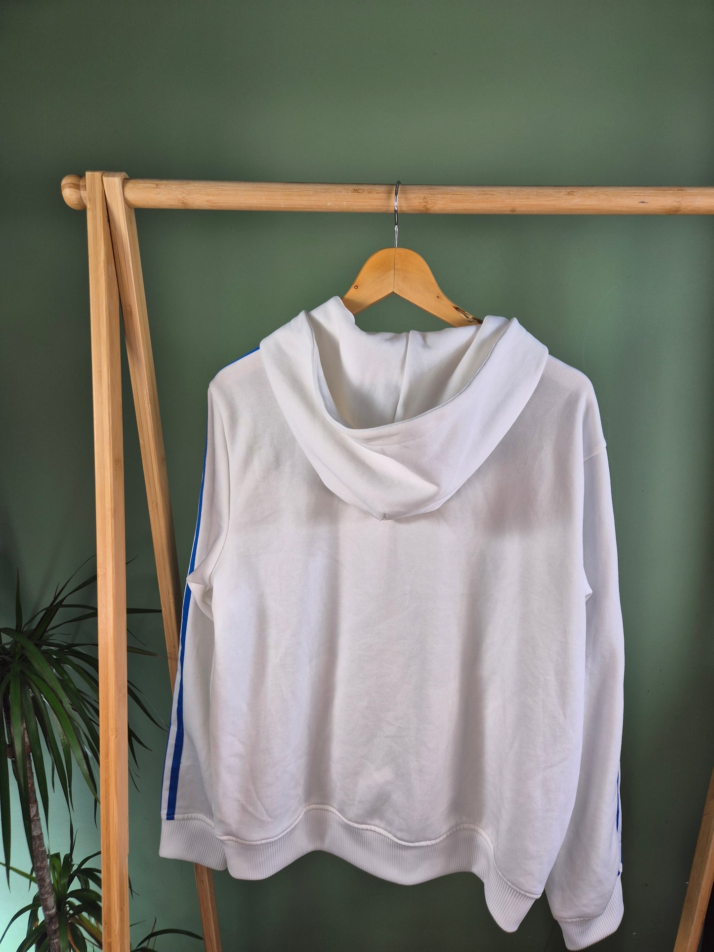 Adidas 3 Stripes Hoodie Met Rits Heren | Wit | Maat L