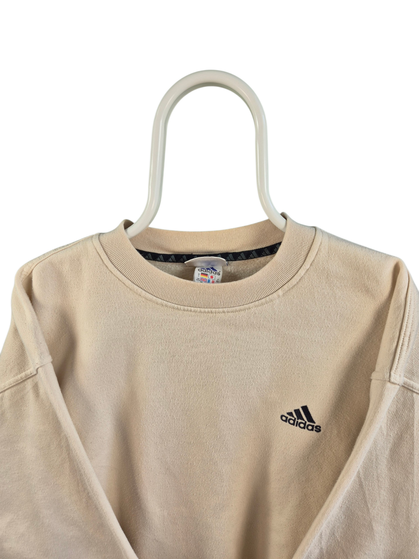 Adidas 90s Chest Logo Sweater Heren | Creme | Maat L