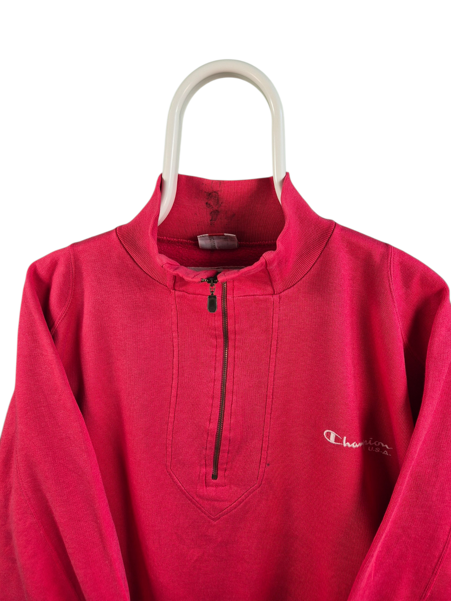 Champion USA Made Quarter Zip Sweater Dames | Roze | Maat M
