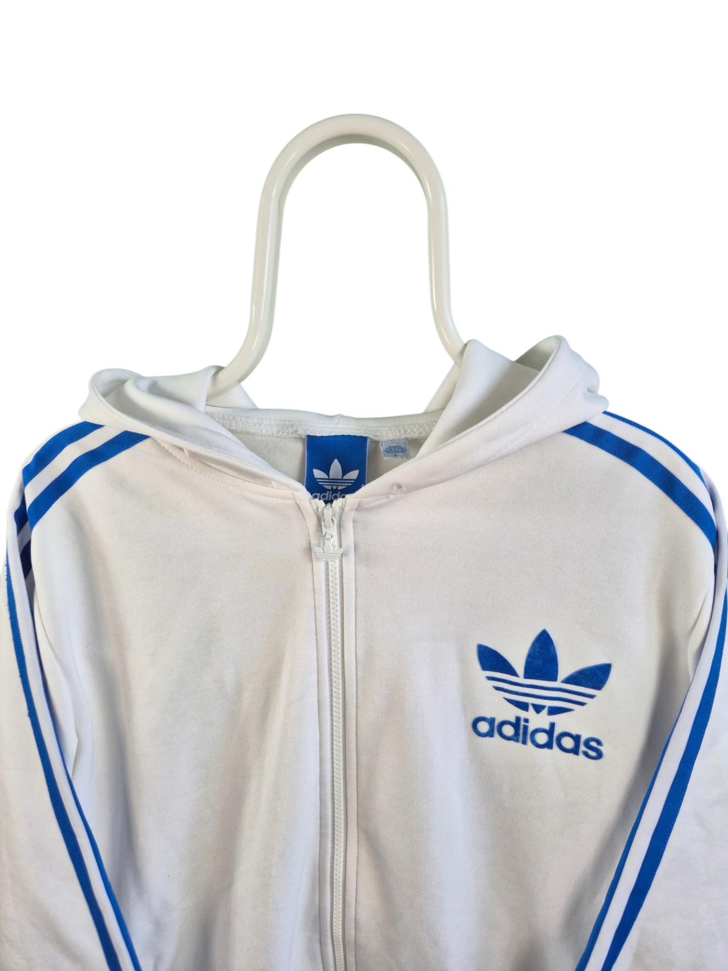 Adidas 3 Stripes Hoodie Met Rits Heren | Wit | Maat L