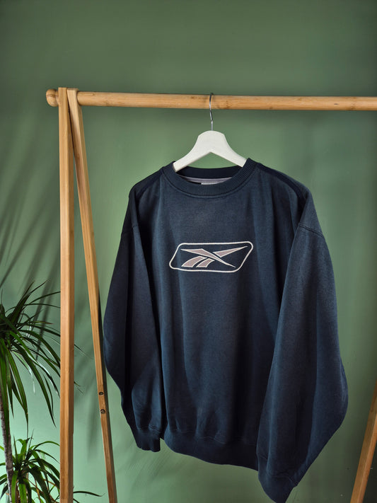 Reebok Front Logo Sweater Heren | Blauw | Maat S