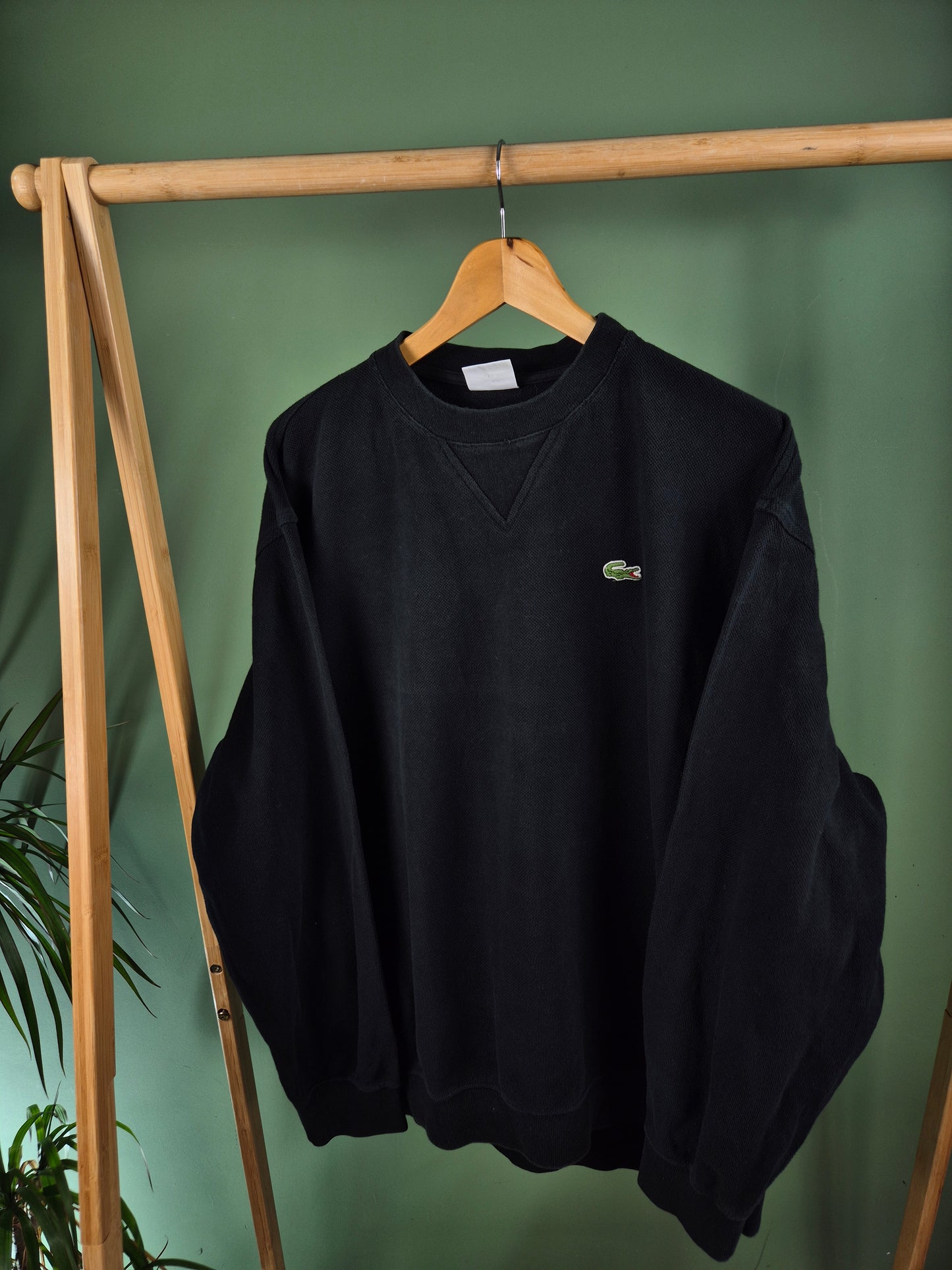 Lacoste Chest Logo Sweater Heren | Zwart | Maat XL