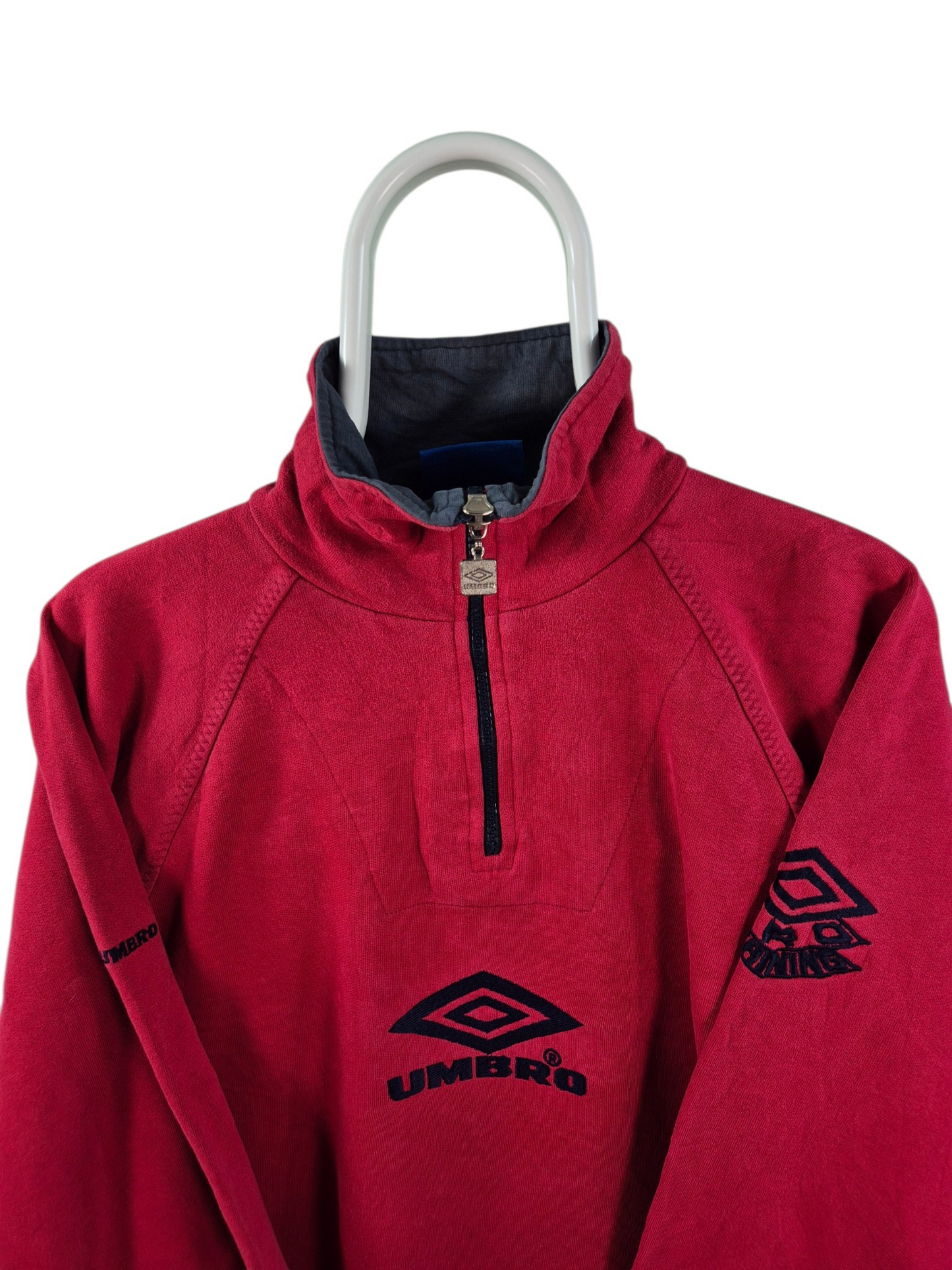 Umbro 90s Quarter Zip Sweater Heren | Rood | Maat M