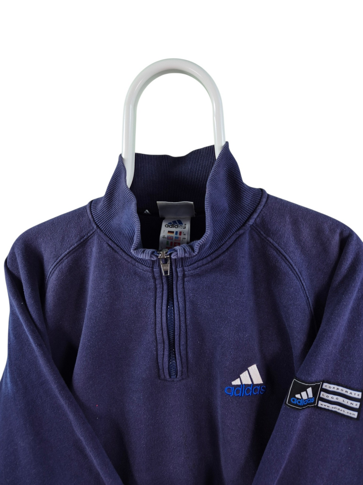 Adidas 90s Quarter Zip Sweater Heren | Blauw | Maat L