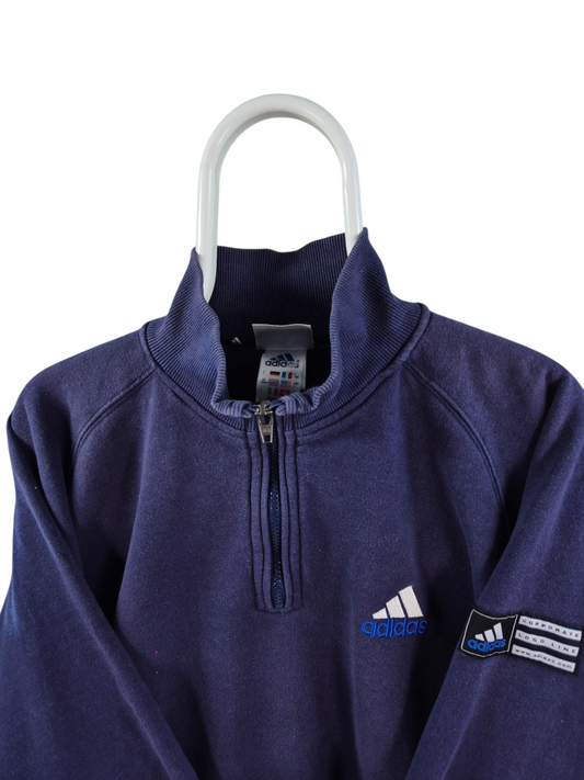 Adidas 90s Quarter Zip Sweater Heren | Blauw | Maat L