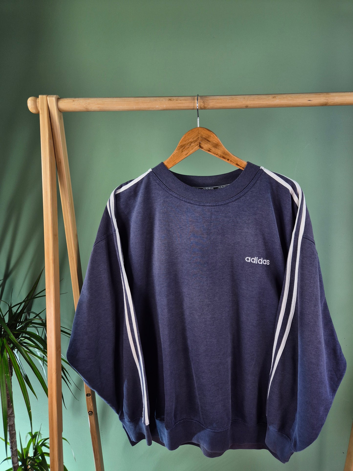 Adidas 80s 3-Stripes Sweater Heren | Blauw | Maat L