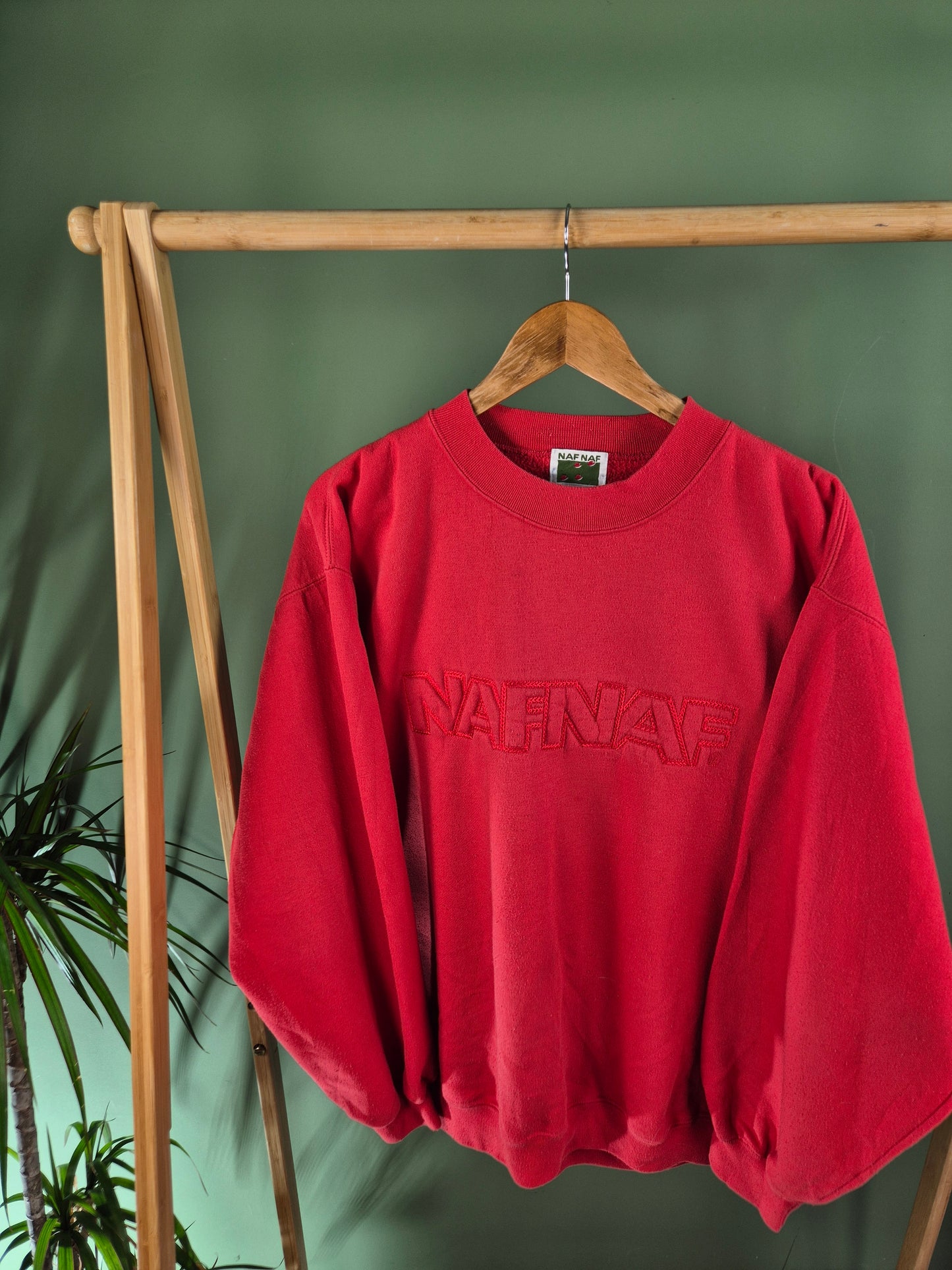 NafNaf 90s Heavy Weight Oversized Sweater Dames | Rood | Maat L
