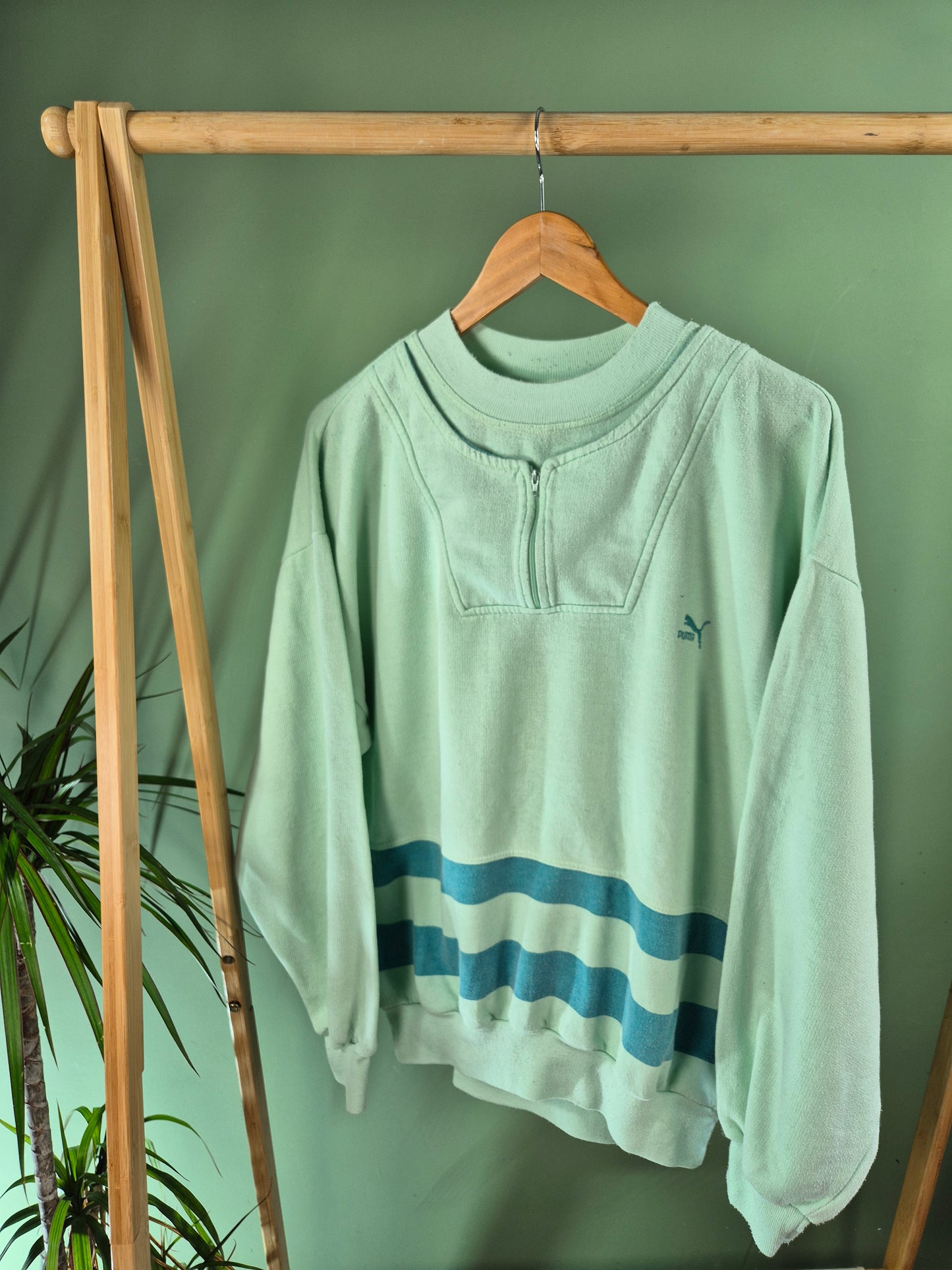 Puma 90s Quarter Zip Sweater | Groen | Maat M