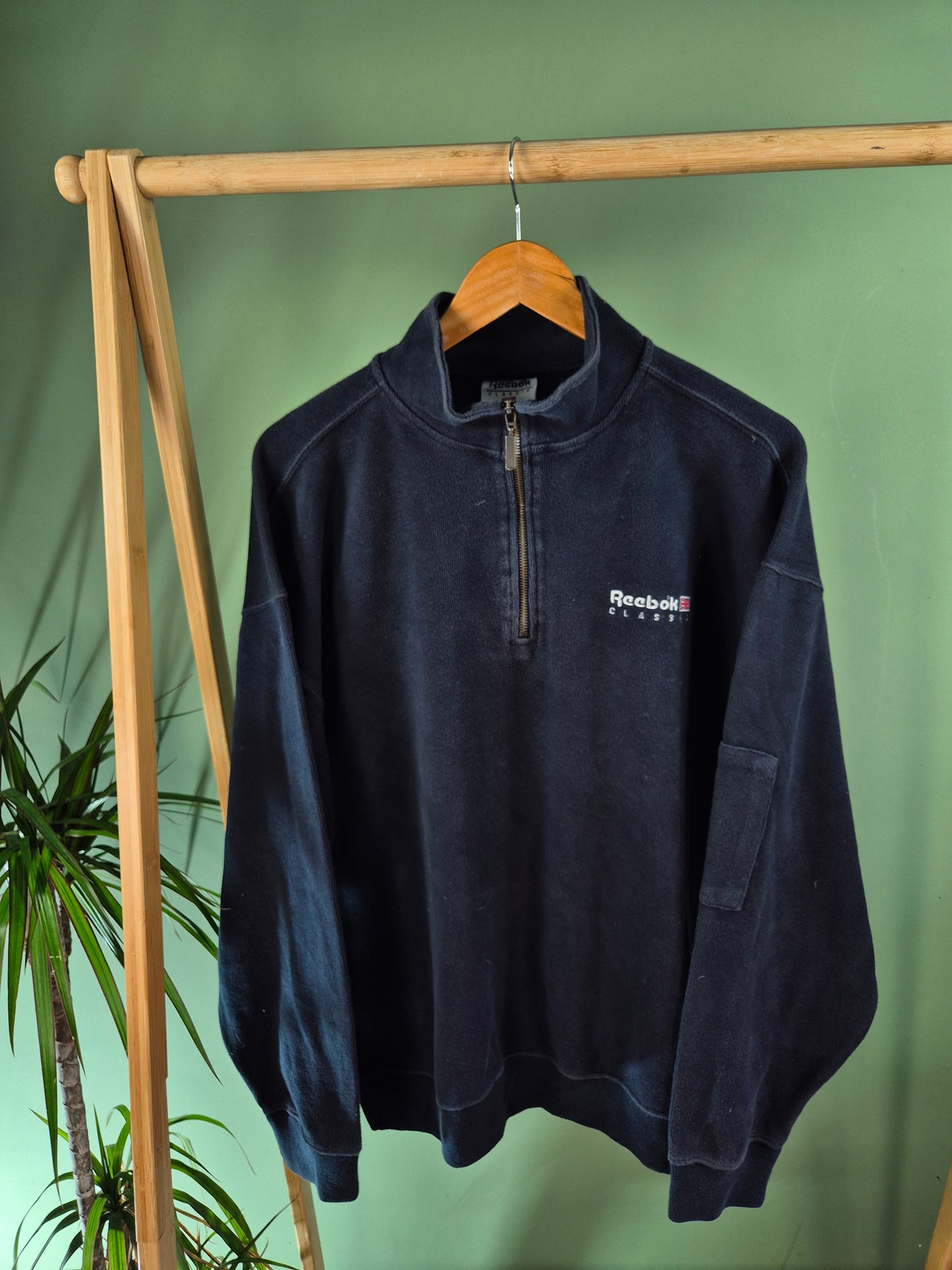 Reebok 90s Quarter Zip Sweater Heren | Blauw | Maat XL