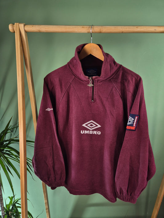 Umbro 90s RARE Quarter Zip Sweater Dames | M