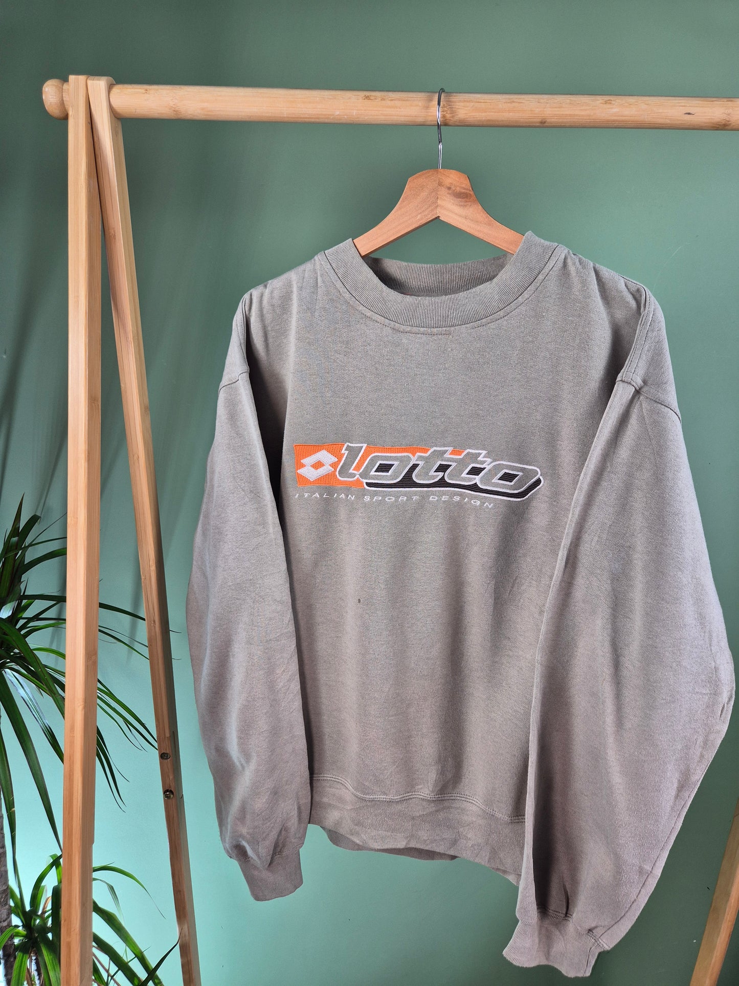 Lotto 90s Sweater Heren | Kaki | Maat L