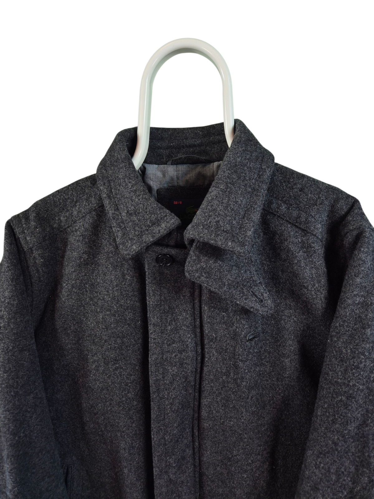 Lacoste Wollen Jas Heren | Grijs | Maat XL