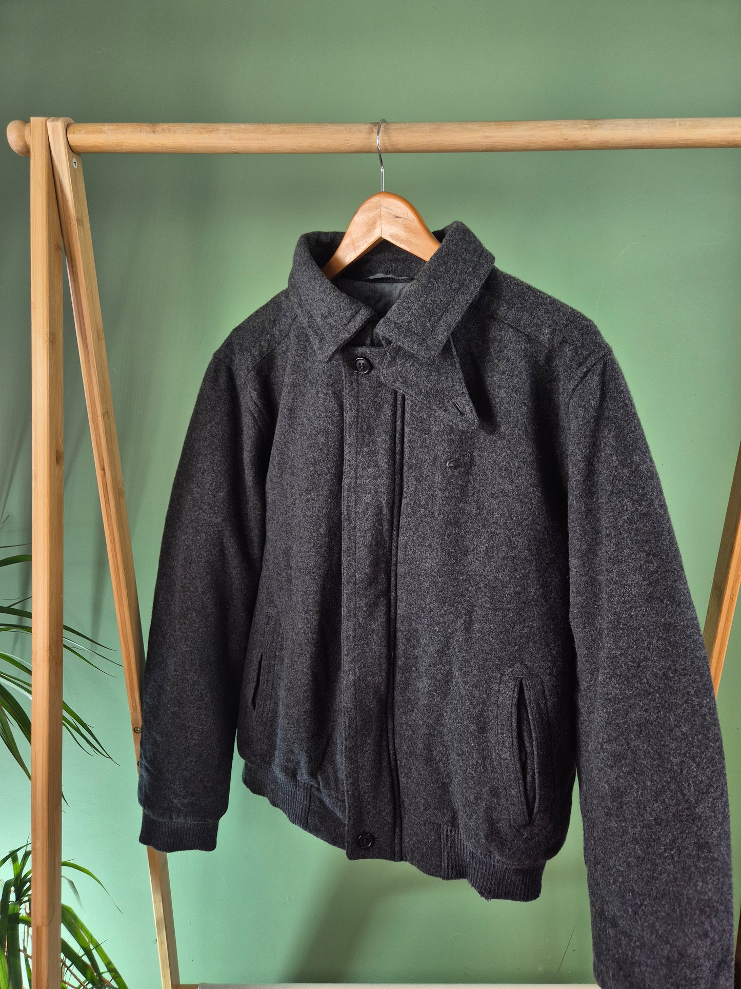 Lacoste Wollen Jas Heren | Grijs | Maat XL