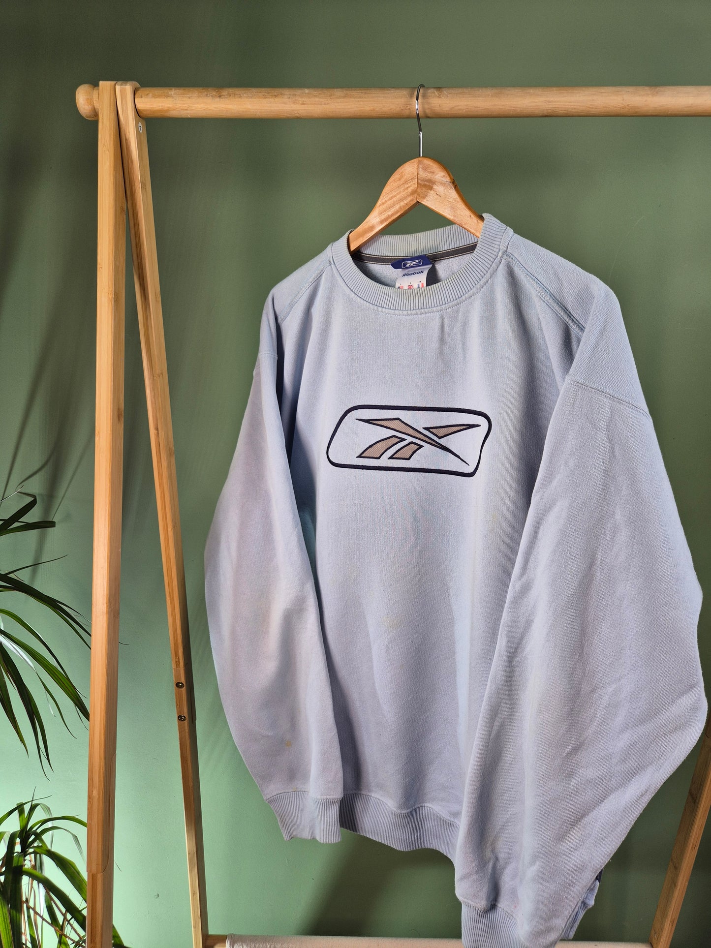 Reebok 90s Front Logo Sweater Heren | Blauw | Maat XL