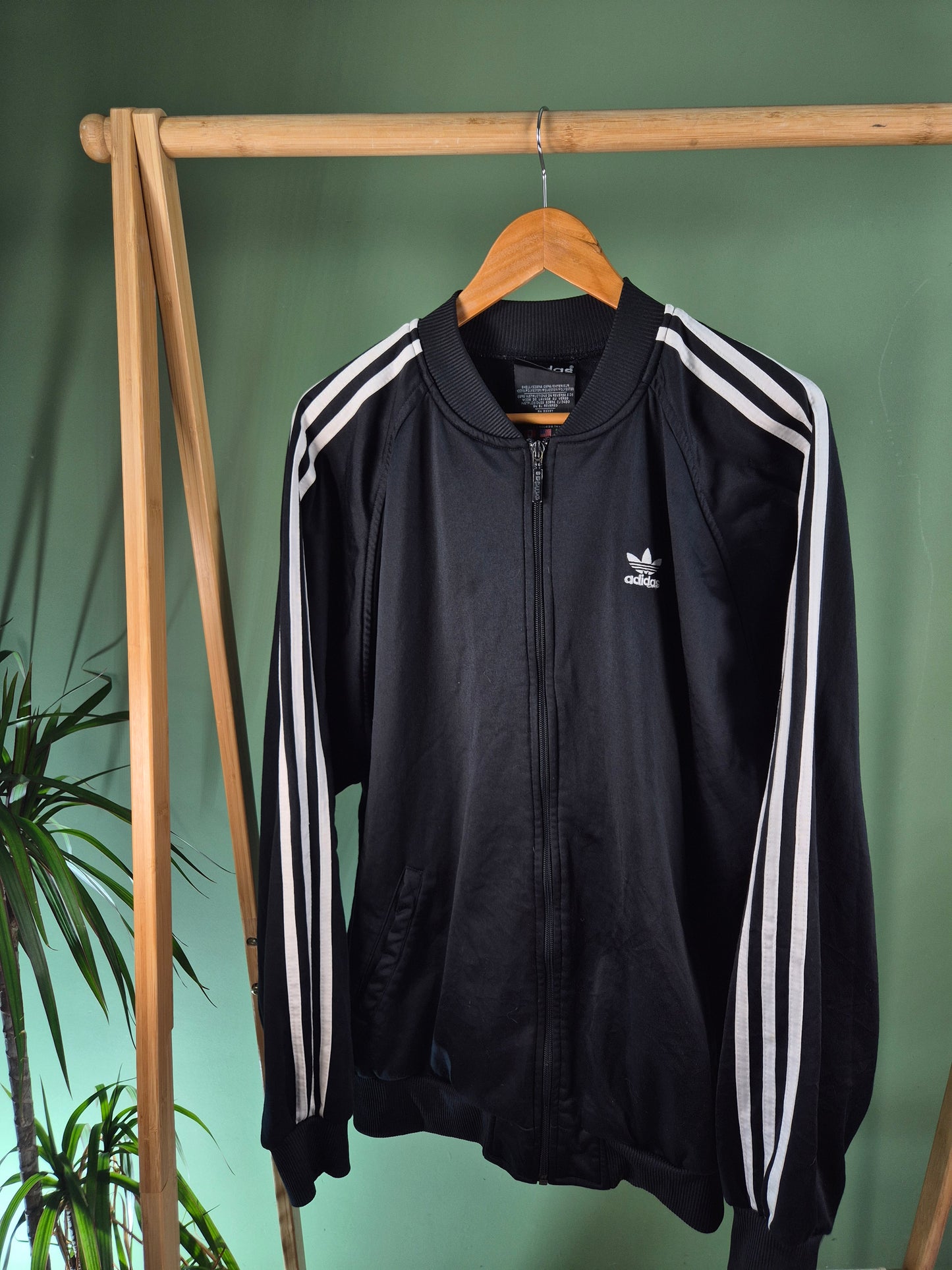 Adidas 80s 3-Stripes Bomberjack Heren | Zwart | Maat XXL