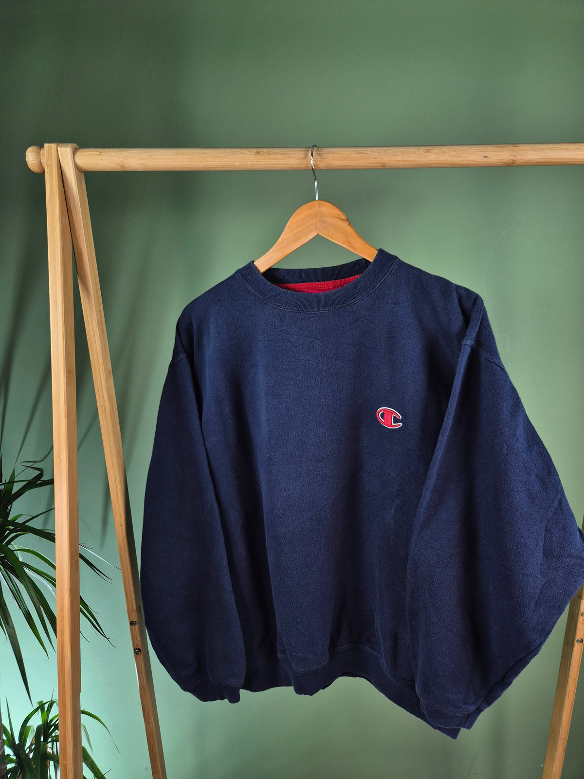 Champion USA Made Chest Logo Sweater Heren | Blauw | Maat L