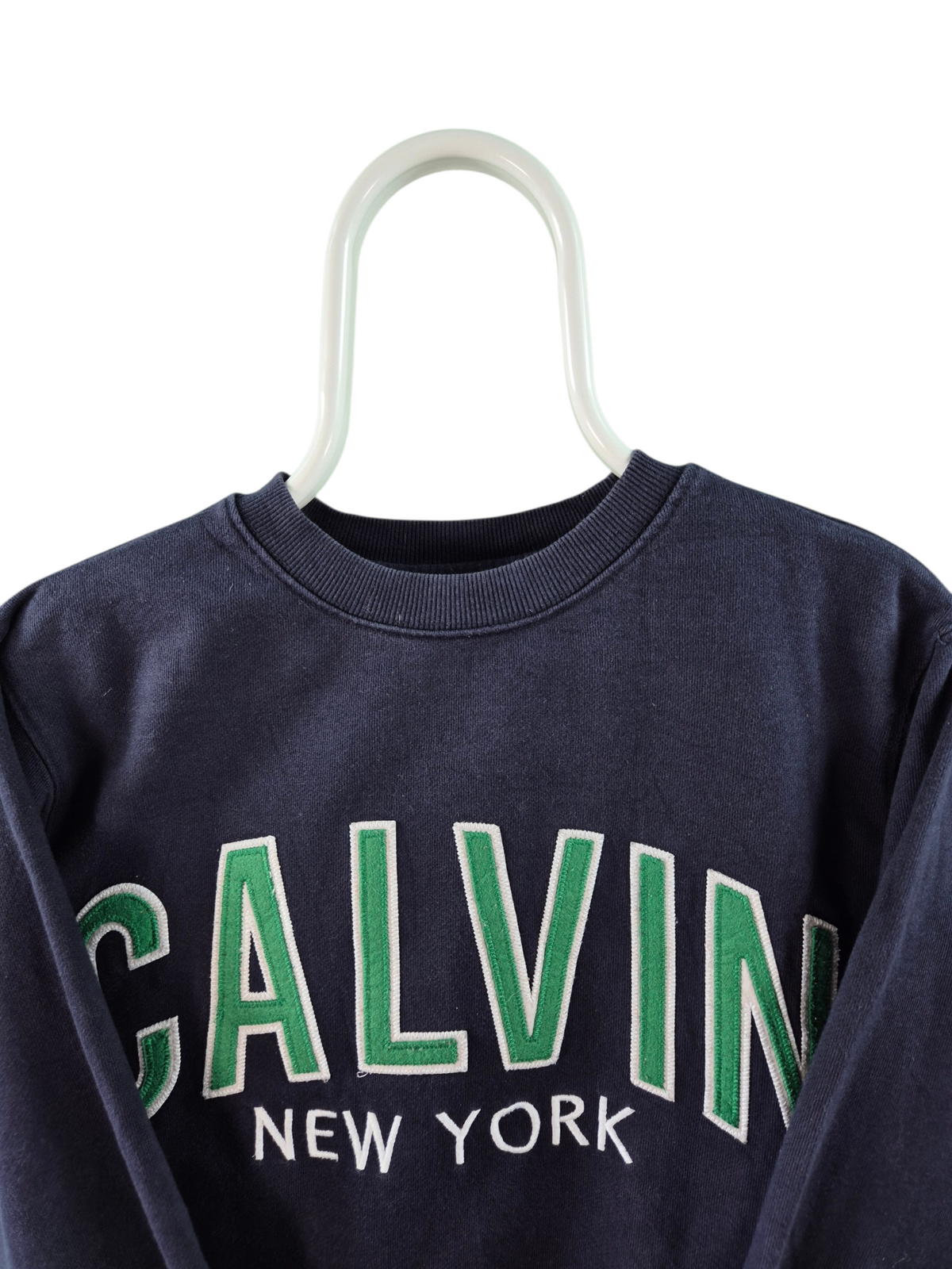 Calvin Klein Spell Out Sweater Heren | Blauw | Maat XS
