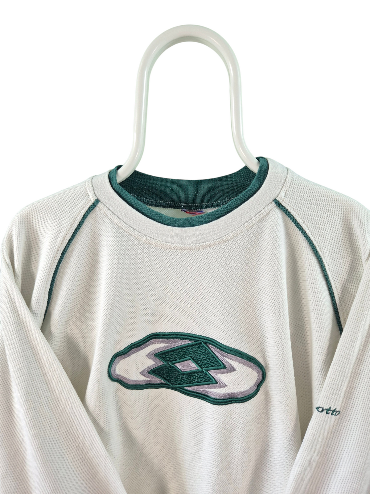 Lotto 90s Front Logo Sweater Dames | Wit | Maat M