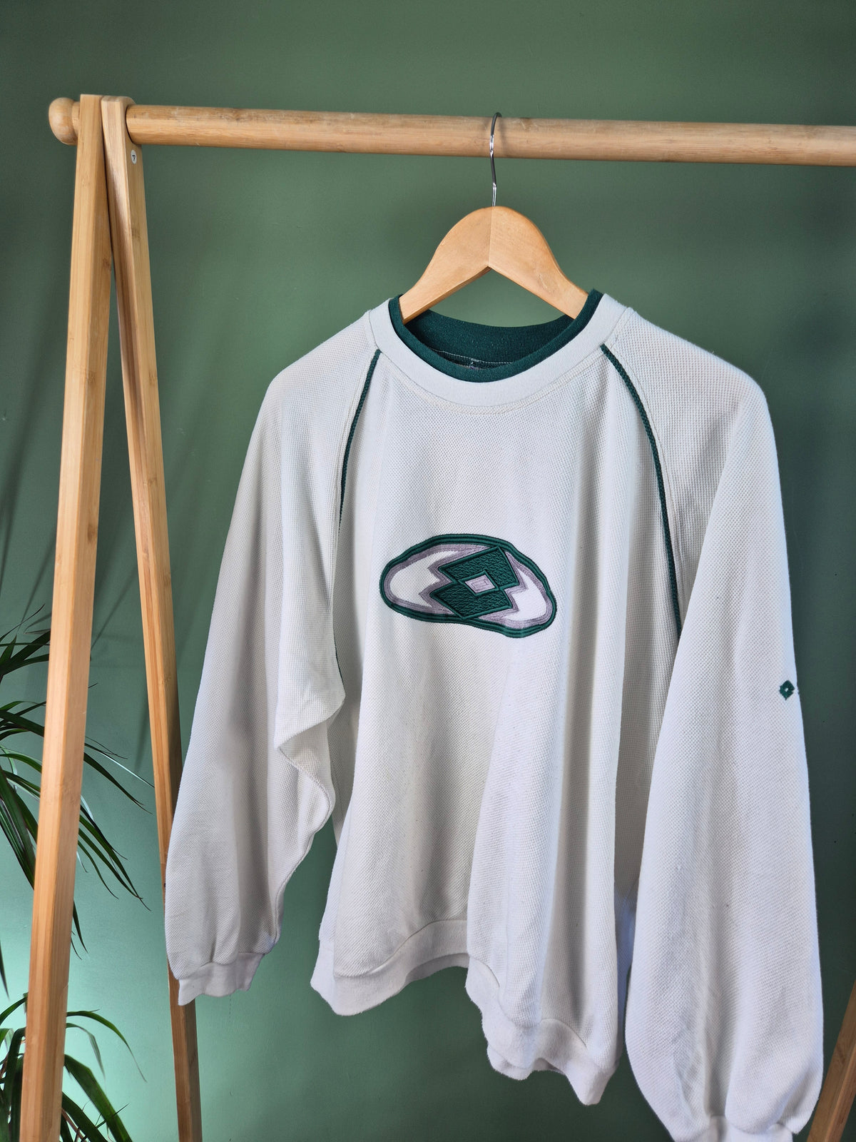 Lotto 90s Front Logo Sweater Dames | Wit | Maat M